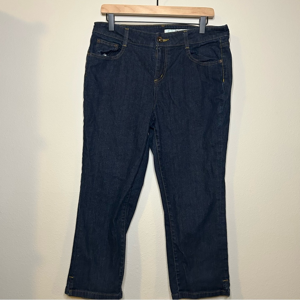 DKNY Dark Blue Straight Leg Capri Jeans